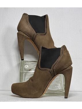 Circus by Sam Edelman Karissa Platform Bootie Brown Olive High Heel Size 10M EUC